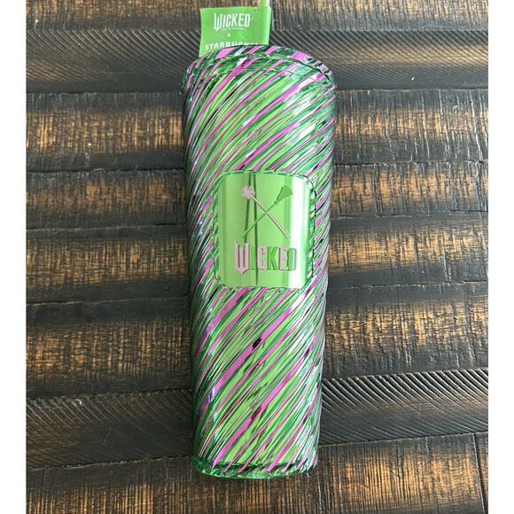 NEW! Starbucks Wicked Pink & Green Swirl 24 oz Tumbler with Straw - Picture 5 of 11